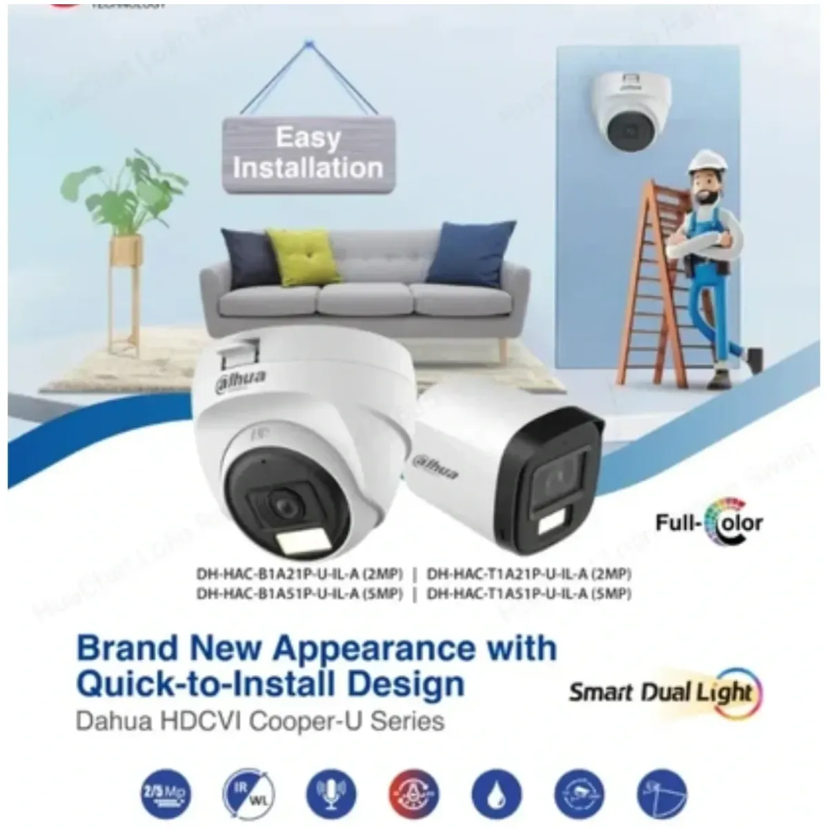 Dahua 2MP 1080p Audio Full HD Smart Dual Light (4) Camera Night Vision Skim Offer - 20,500\-