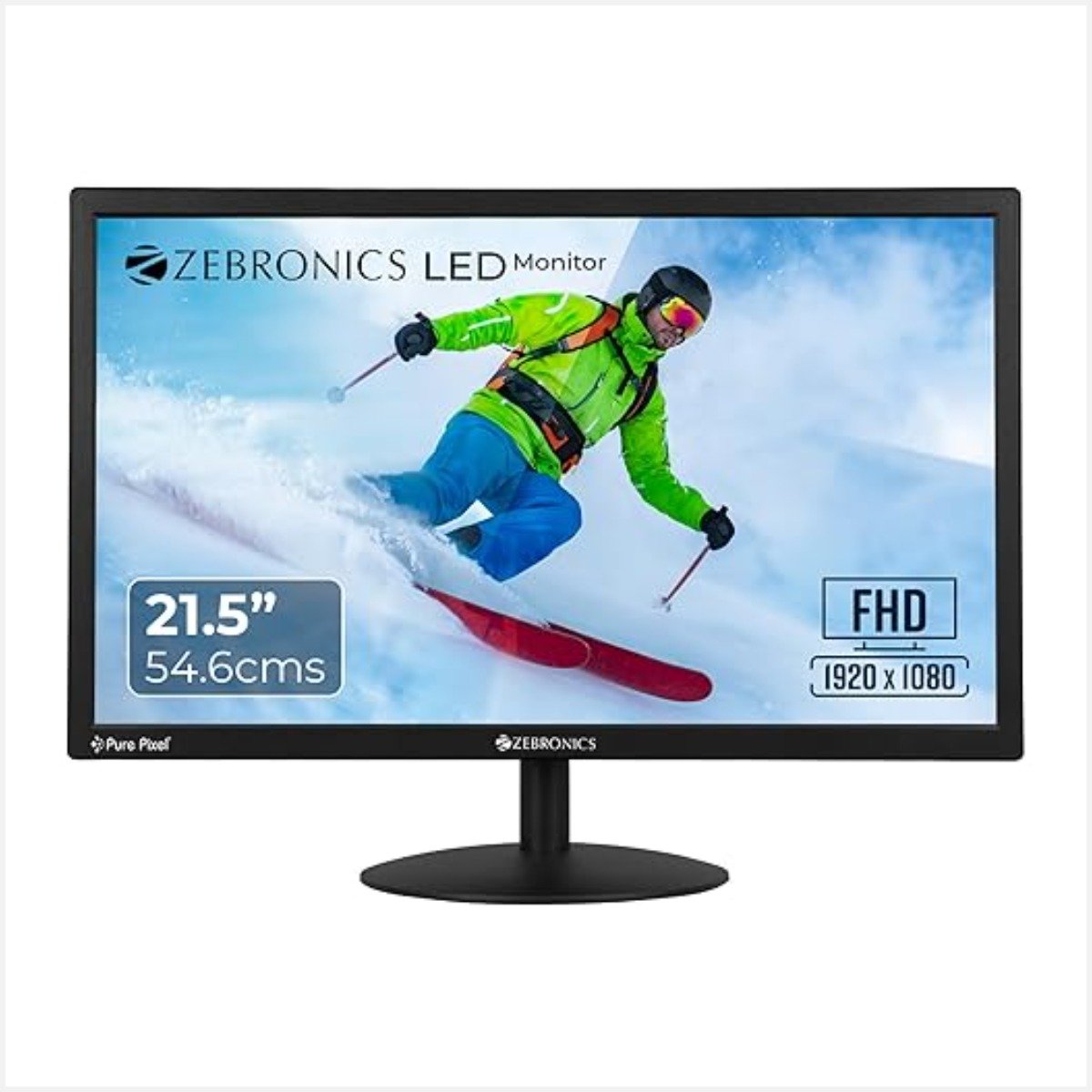 Zebronics 21.5 LED Monitor Full HD Screen HDMI & VGA Port